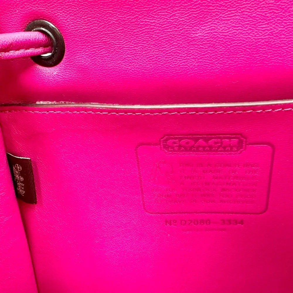 Coach Originals Limited Edition Turnlock Backpack Cerise Pink 3334 - Picture 12 of 13